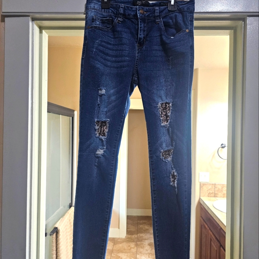 Judy Blue 9/29 slim leopard jeans